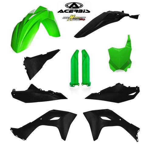 2001 - FULL KIT PLASTICHE KXF250 2025 - 2026 - KXF450 2024 - 2026  VERDE/NERO cod. 0026078.325