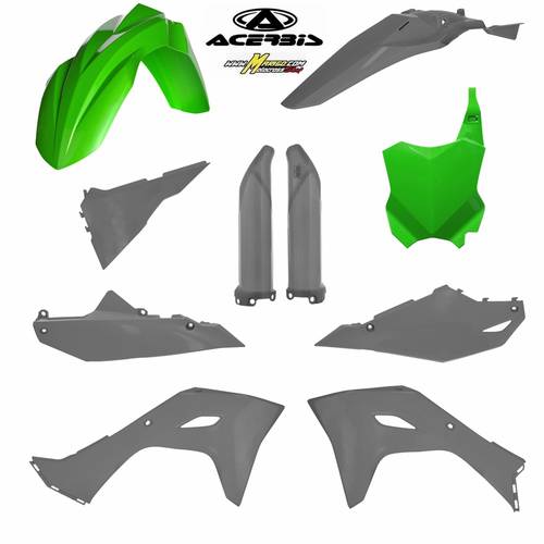 2001 - FULL KIT PLASTICHE KXF250 2025 - 2026 - KXF450 2024 - 2026  VERDE/GRIGIO cod. 0026078.375