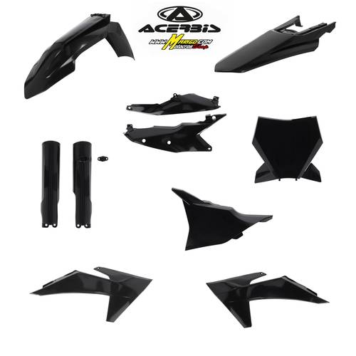 1 - FULL KIT PLASTICHE COMPATIBILE PER KTM SX - SXF 2023 - 2024  cod. 0026805.090 NERO