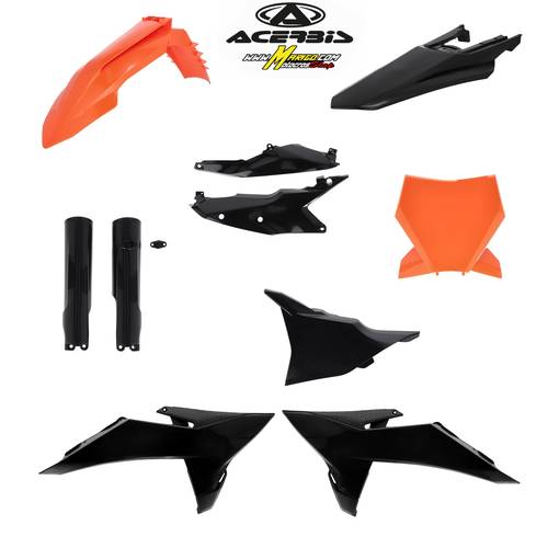 1 - FULL KIT PLASTICHE COMPATIBILE PER KTM SX - SXF 2025 - 2026  cod. 0026922.313 NERO/ARANCIO