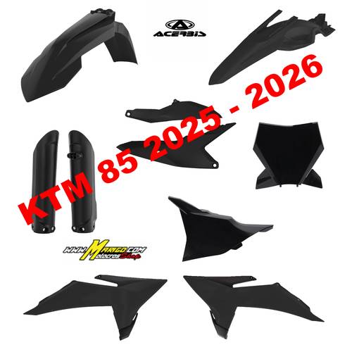 1000a - FULL KIT PLASTICHE KTM 85 2025 / 2026  NERO	cod. 0027023.090