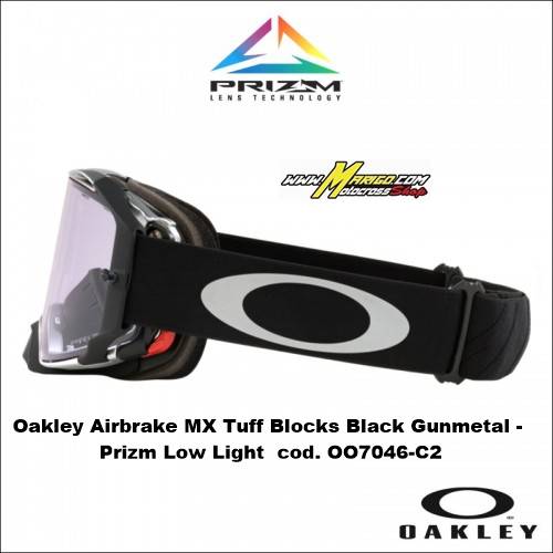 Oakley Airbrake MX Tuff Blocks Black Gunmetal - Prizm Low Light  cod. OO7046-C2
