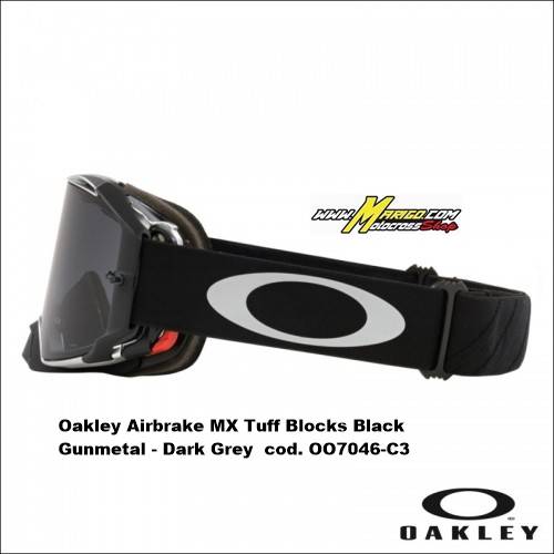 Oakley Airbrake MX Tuff Blocks Black Gunmetal - Dark Grey  cod. OO7046-C3