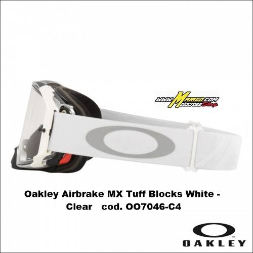Oakley Airbrake MX Tuff Blocks White - Clear   cod. OO7046-C4