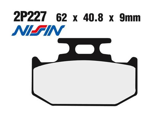 Coppia pastiglie freno NISSIN 2P227GS posteriore. KX500 89-95 - YAMAHA - SUZUKI  cod. 2P-227GS
