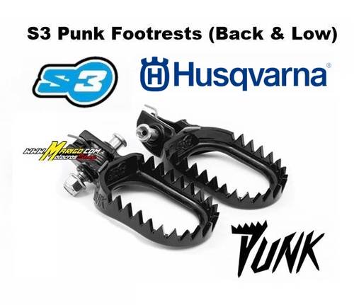 S3 Punk - Pedane in Acciaio - Footrests (Back & Low) 0,5 abbassate - 0,8 arretrate NERE cod. ESK-1470-B