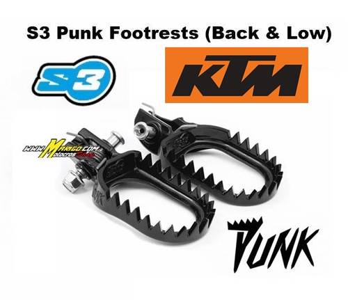 1a - S3 Punk - Pedane in Acciaio - Footrests (Back & Low) 0,5 abbassate - 0,8 arretrate NERE cod. ESK-1470-B #