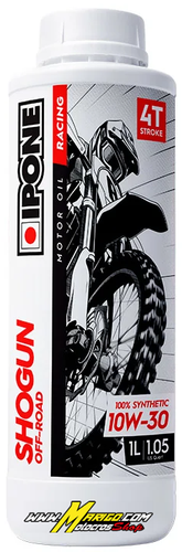 1a - Olio Motore SHOGUN OFF-ROAD 10W30 Full Sintetico 4T (1L) Olio motore SHOGUN OFF-ROAD 10W30 full sintetico 4T con standard JASOAPI SP per utilizzo Racing, confezione da 1 litro cod. 409751685
