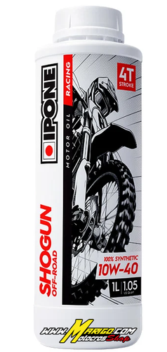 1b - Olio Motore SHOGUN OFF-ROAD 10W40 Full Sintetico 4T (1L) Olio motore SHOGUN OFF-ROAD 10W40 full sintetico 4T con standard JASOAPI SP per utilizzo Racing, confezione da 1 litro cod. 409751700