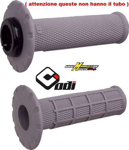 1 - Manopole universali  ODI GRIP UNIVERSAL LOCK ON HALF WAFFLE GRY/SIL   cod. 06303314 / H21UHWG ( attenzione queste non hanno il tubo gas )