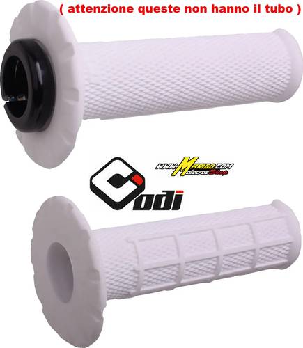 1 - Manopole universali ODI GRIP UNIVERSAL LOCK ON HALF WAFFLE WHT/BLK   cod.  06303316 / H21UHWW ( attenzione queste non hanno il tubo gas )