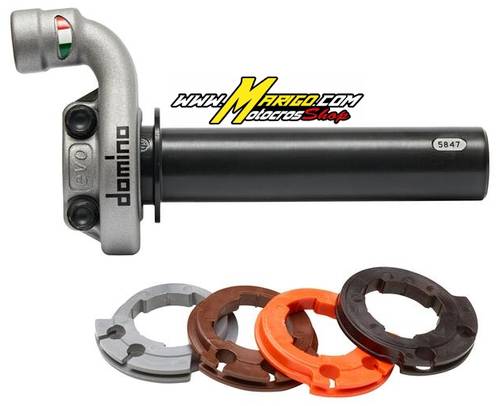 Acceleratore DOMINO KRK EVO senza manopole per moto 4T  Colore: Grigio  cod. 1128244