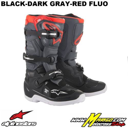 1 - TECH 7S  -  Black-Dark Gray-Red Fluo    -    2015017-1133