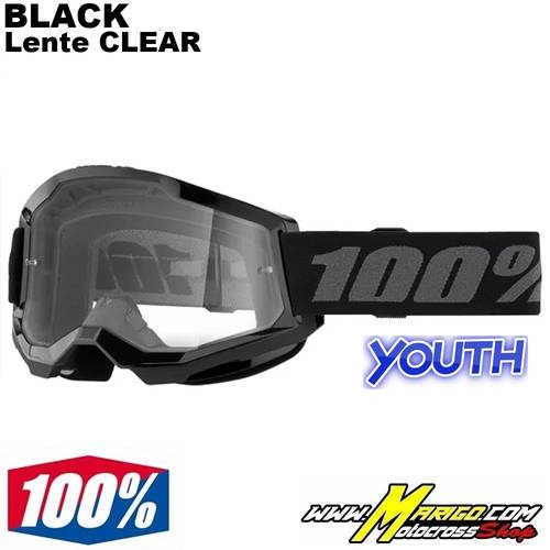 1 - 100% STRATA 2 YOUTH  -  Black  -  Lente Clear  -  26013502 / 50031-00007