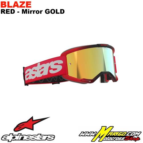 Vision 5  -  Blaze Red - Lente Mirror Gold    -    5102125-3115