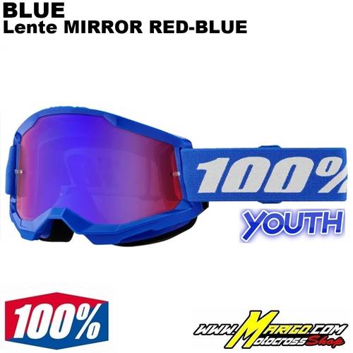 1 - 100% STRATA 2 YOUTH  -  Blue  -  Lente Mirror Red-Blue  -  26013510 / 50032-00008