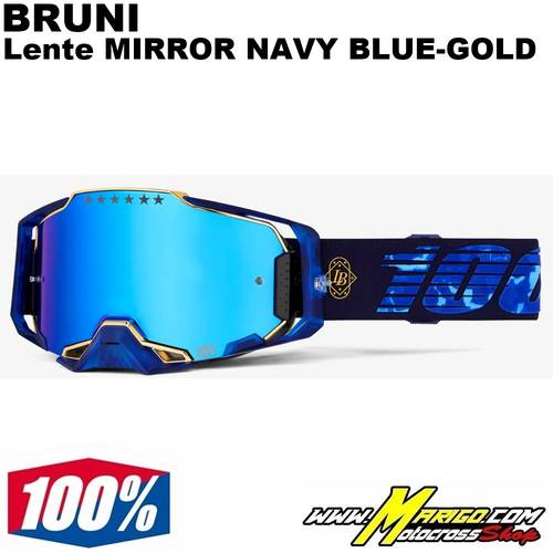 100% ARMEGA  -  BRUNI - Lente MIRROR NAVY BLUE-GOLD    -    26021228 / 50005-10051