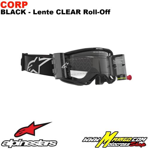 Alpinestars Vision 8  -  Corp Black - Lente Clear Roll-Off    -    5101125-1529