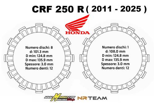 5 - SUGHERO HONDA CRF 250 R (11-25) - SERIE GUARNITI   Codice: DS02.F004.9   NRTEAM