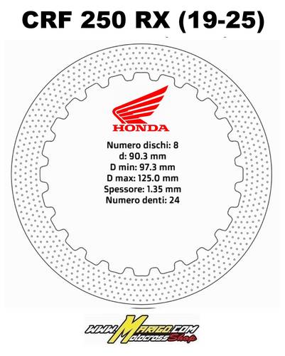 6a - ACCIAIO Honda CRF 250 RX ( 2019 - 2025)  cod. DS02.S007.8