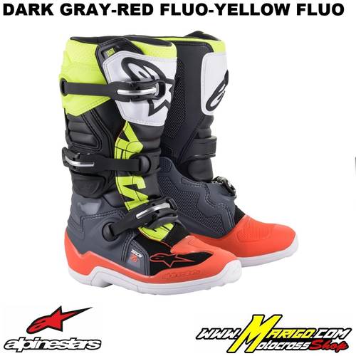 1 - TECH 7S  -  Dark Gray-Red Fluo-Yellow Fluo    -    2015017-9058