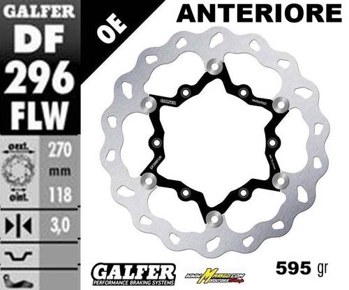 2d - YZ125/250  2022/2023  DISCHI FRENO ANTERIORE YAMAHA    #STANDAR FLOTTANTE  # GALFER  cod. DF296FLW
