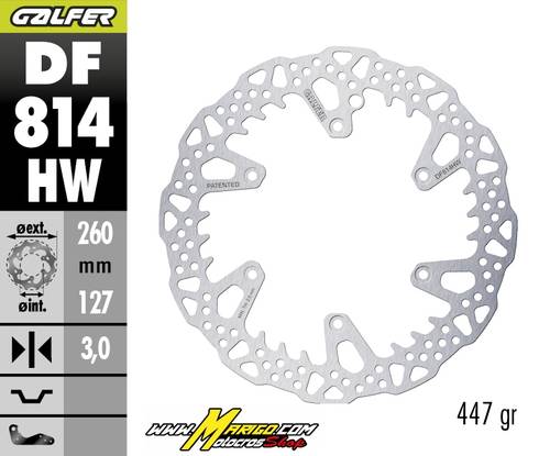 1 - DISC SHARK FIXED 260X3MM Cod.: DF814HW  Certificazione ECE R90 EAN: 8400170246031  BETA (Front)