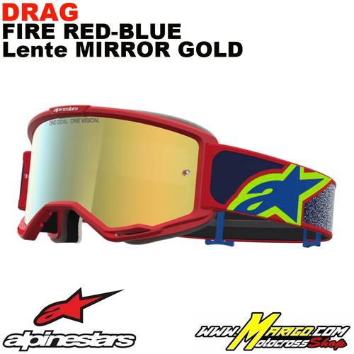 Vision 5  -  Drag Fire Red-Blue - Lente Mirror Gold    -    5101727-3239