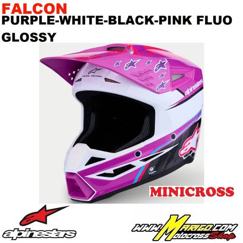 S-M3  -  FALCON - Purple-White-Black-Pink Fluo Glossy    -    8301227-3222