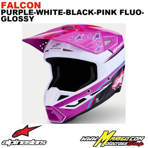 S-M3  -  FALCON - Purple-White-Black-Pink Fluo Glossy    -    8300827-3222