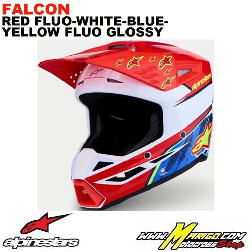S-M3  -  FALCON - Red Fluo-White-Black-Yellow Fluo Glossy    -    8300827-3206