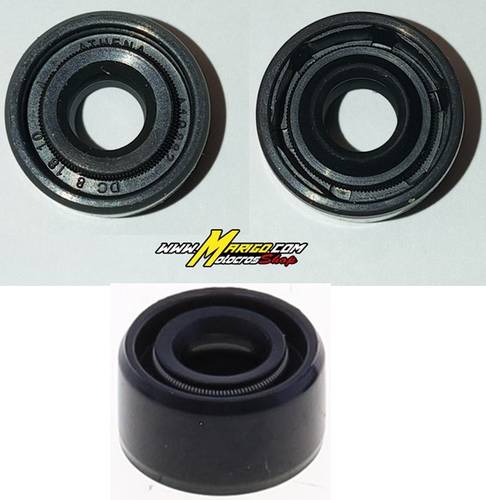 8x18x10 mm  Paraolio con Esterno in Gomma 8x18x10 mm in NBR con doppio Labbro di Tenuta e due Molle Codice: M734500143000 - Codici OEM KAWASAKI 920491366 - 920490034