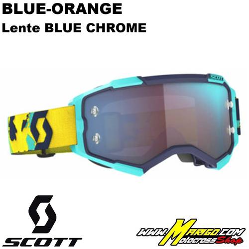 MASCHERA SCOTT FURY  -  BLUE-ORANGE  -  Lente Blue Chrome