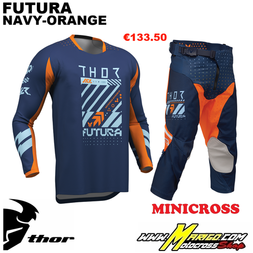 Thor MX  -  LAUNCHMODE  2026 YOUTH  -  FUTURA Navy-Orange