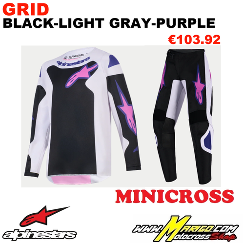 ALPINESTARS  -  FLUID YOUTH  2026  -  GRID Black-Light Gray-Purple