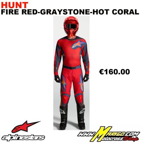 2 - RACER  2027  -  HUNT Fire Red-Graystone-Hot Coral