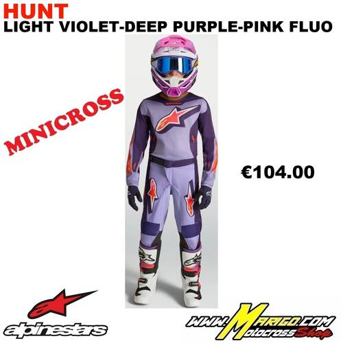 ALPINESTARS  -  FLUID YOUTH  2027  -  HUNT Light Violet-Deep Purple-Pink Fluo