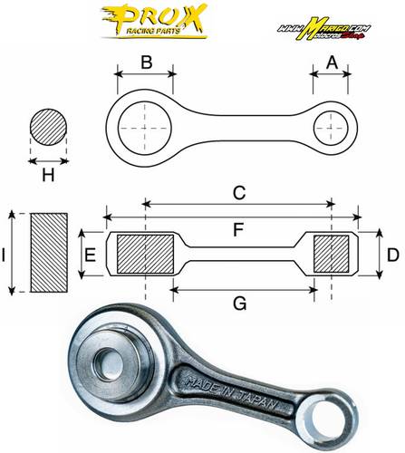6a - Biella completa PROX - HUSQVARNA 250 FE 2017 - 2023  cod. PX03.6337