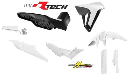 1 - KIT PLASTICHE TRANSALP  750  2023 - 2025  REVOLUTION BIANCO-NERO-BIANCO	 cod. R-KITALP-BN0-024