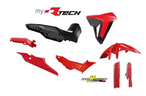 1 - KIT PLASTICHE TRANSALP  750  2023 - 2025  REVOLUTION ROSSO-NERO-ROSSO cod. R-KITALP-RS0-024