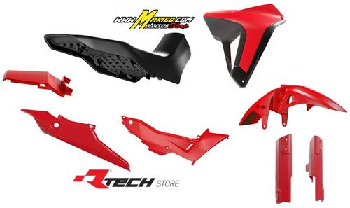 1 - KIT PLASTICHE COMPLETO   ROSSO-NERO-ROSSO  HONDA - TRANSALP	750	2023 - 2025  cod. R-KITALP-RS0-024
