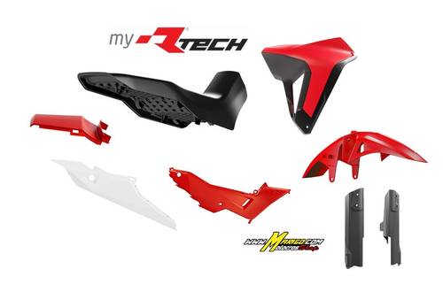 1 - KIT PLASTICHE TRANSALP  750  2023 - 2025  REVOLUTION ROSSO-NERO-BIANCO-ROSSO	 cod. R-KITALP-RS1-024