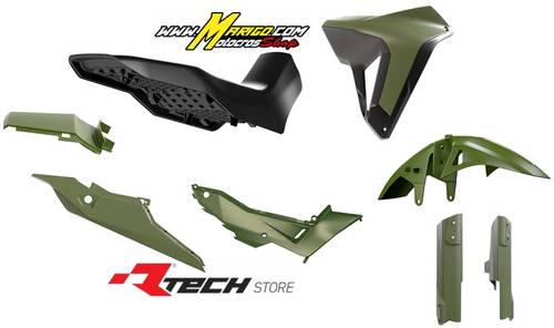 1 - KIT PLASTICHE COMPLETO   VERDE MILITARE-NERO-VERDE MILITARE	  HONDA - TRANSALP	750	2023 - 2025  cod. KITALP-VN0-024