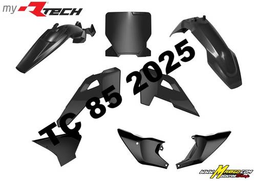 1a - KIT PLASTICHE   HUSQVARNA  TC85  2025 - 2025   NERO  6 PZ  cod. R-KITHSQ-NR0-885