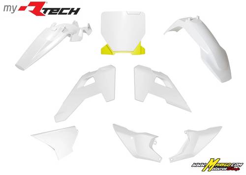 1a - KIT PLASTICHE   HUSQVARNA  TC85  2025 - 2025   BIANCO-GIALLO LIMONE HUSQVARNA	  6 PZ  cod. KITHSQ-OEM-885