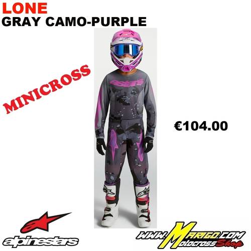 ALPINESTARS  -  FLUID YOUTH  2027  -  LONE Gray Camo-Purple