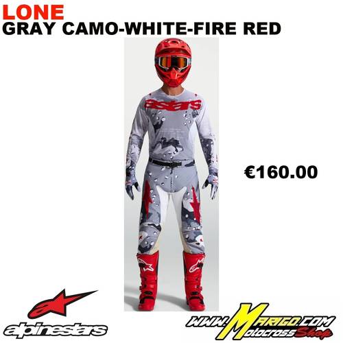 2 - RACER AIR  2027  -  LONE Gray Camo-White-Fire Red