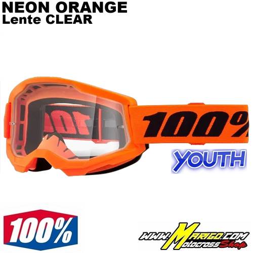 1 - 100% STRATA 2 YOUTH  -  Neon Orange  -  Lente Clear  -  26013504 / 50031-00009