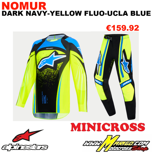 ALPINESTARS  -  SUPERTECH YOUTH  2026  -  NOMUR Dark Navy-Yellow Fluo-Ucla Blue