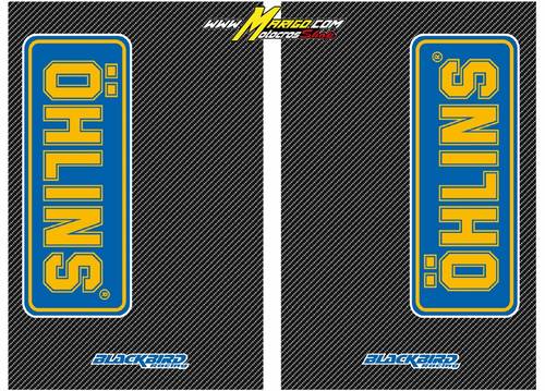 Adesivi Forcelle Fork Stichers In Crystal Motocross Enduro Compatibili Per WP Black (12